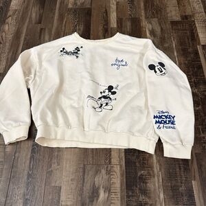 Zara Cream Disney Graphic Sweatshirt